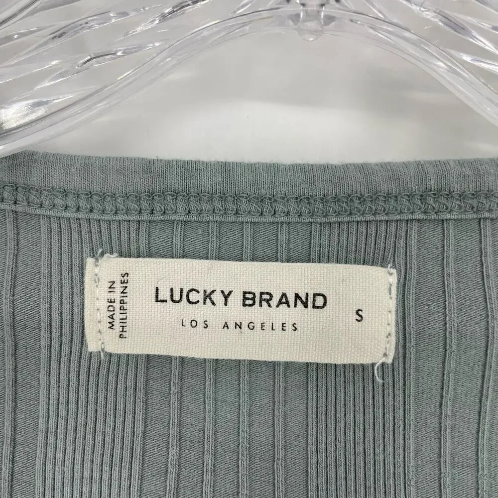 Lucky Brand Long Sleeve Ribbed Top Size Small